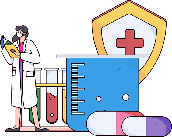 Doctor filling patient information form  Illustration