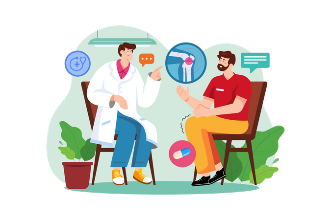Doctor gives a consultation to a male patient  Illustration