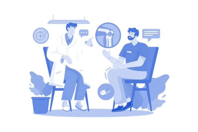 Doctor Gives A Consultation To A Male Patient  Illustration