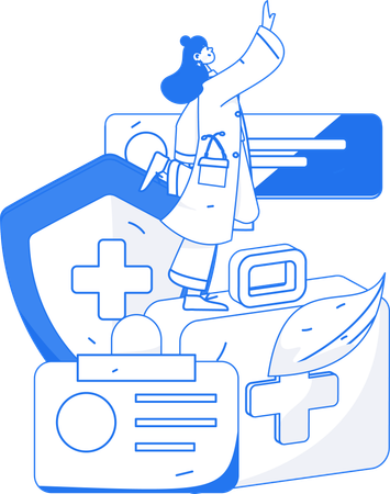 Doctor gives advice to patients  Illustration