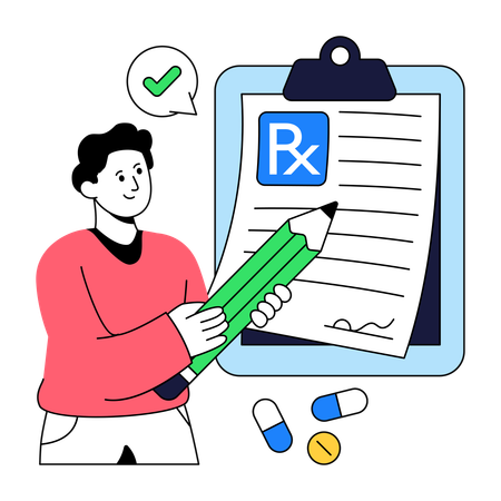 Doctor gives medical Prescription  Illustration
