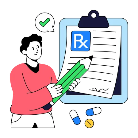 Doctor gives medical Prescription  Illustration