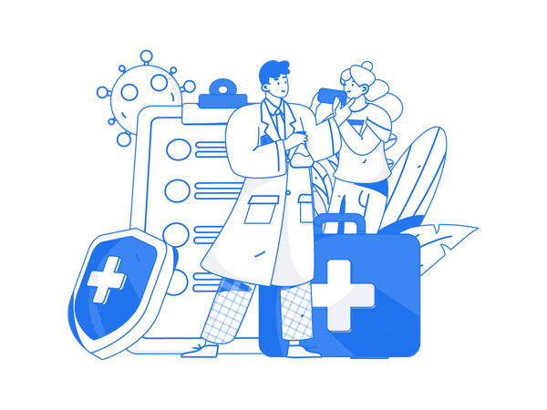 Doctor gives online advices to patient  Illustration