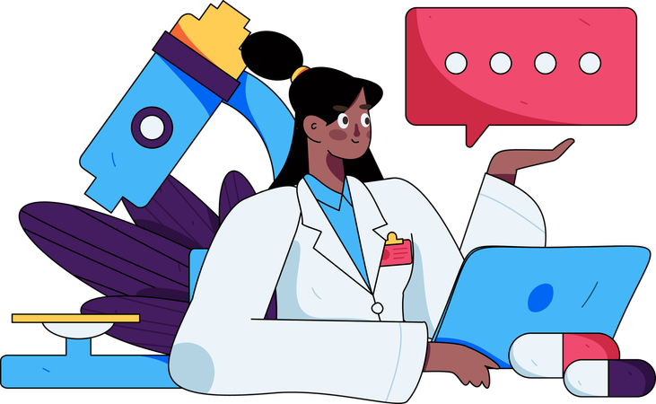 Doctor gives online consultation  Illustration