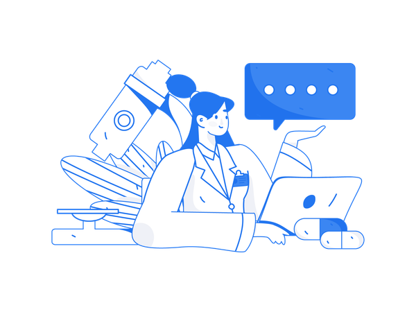 Doctor gives online consultation  Illustration