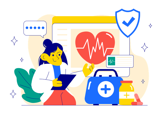 Doctor gives Prevention Healthcare  Illustration