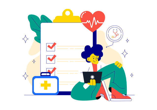 Doctor gives Prevention Healthcare  Illustration