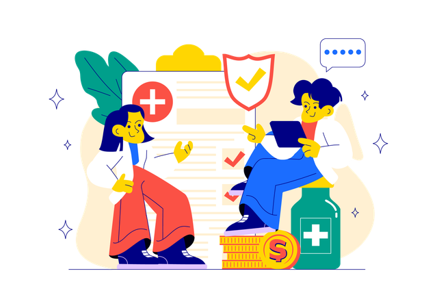 Doctor gives Prevention Healthcare  Illustration