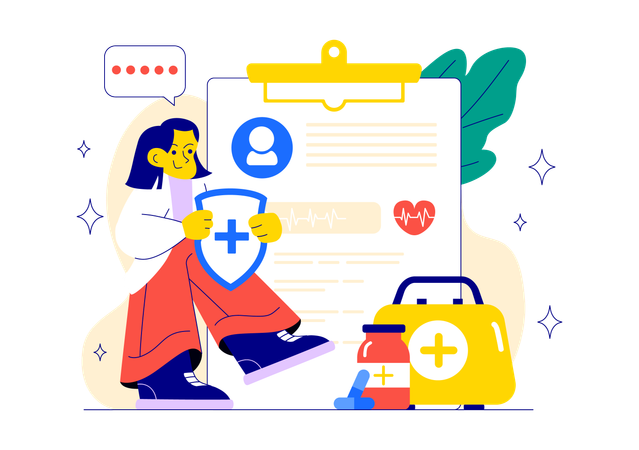 Doctor gives Prevention Healthcare  Illustration