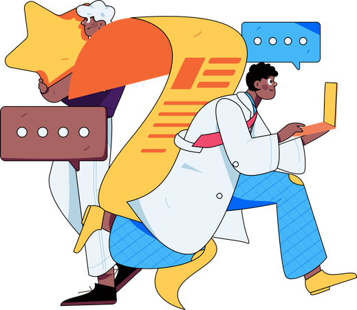 Doctor gives virtual healthcare tips  Illustration