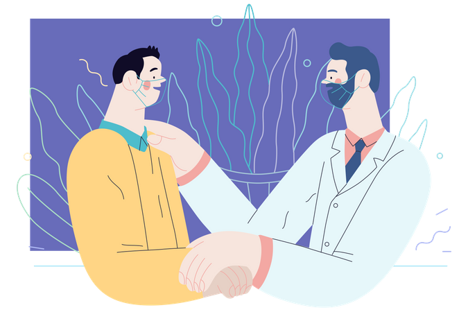 Doctor giving advice to patient Illustration