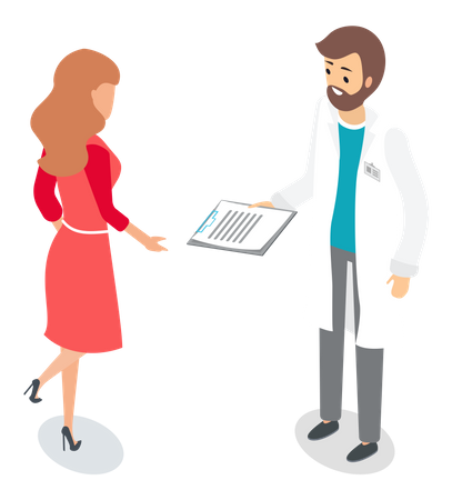 Doctor giving advice to patient  Illustration