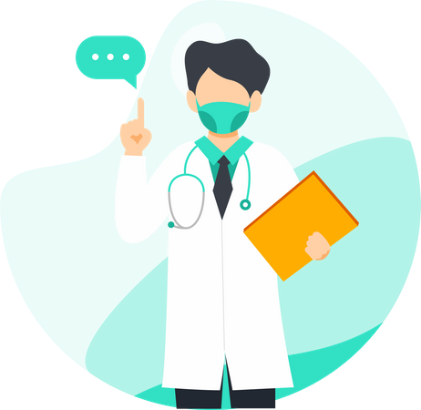 Doctor giving advice to patient  일러스트레이션
