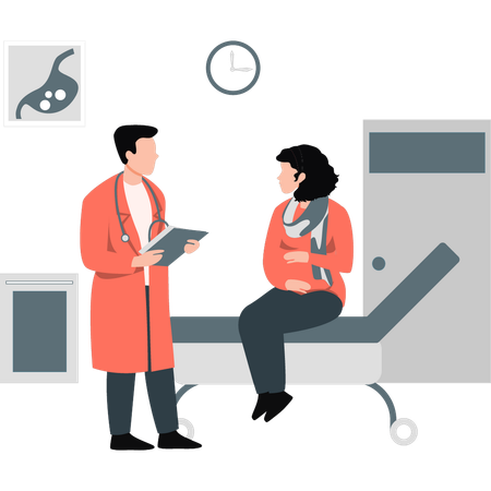 Doctor giving advice to pregnant lady  Illustration