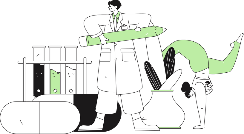 Doctor giving consultation about fitness  Illustration