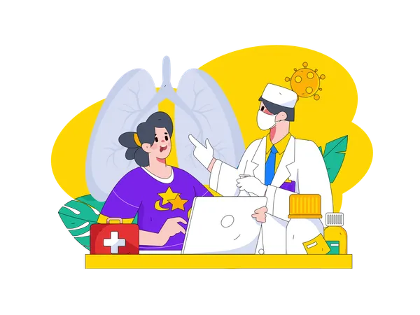 Doctor giving covid advice  Illustration