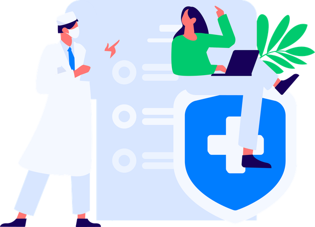 Doctor giving covid advice  Illustration