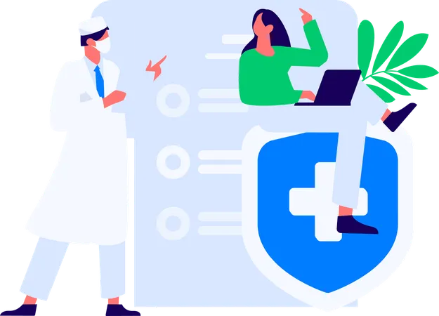 Doctor giving covid advice  Illustration
