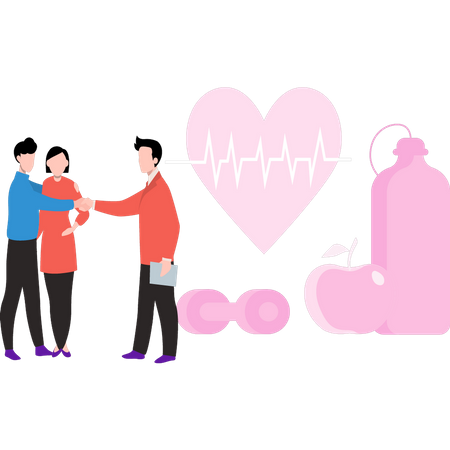 Doctor giving diet plan  Illustration