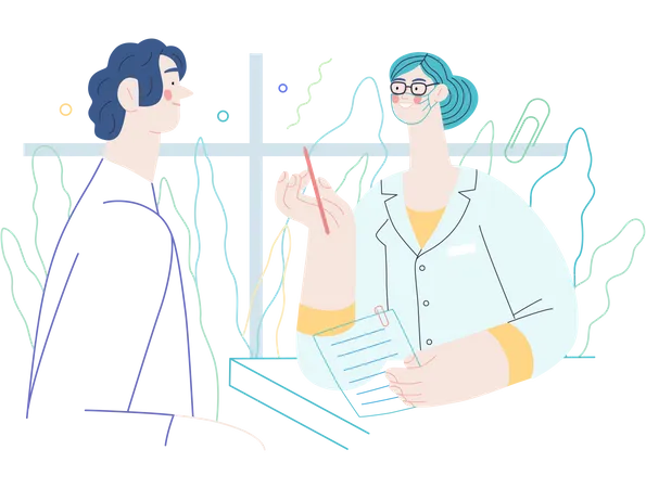 Doctor giving instructions Illustration