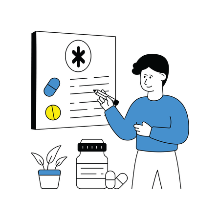 Doctor Giving Instructions for medicines  Illustration