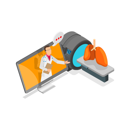 Doctor giving Instrumental Diagnostic Methods  Illustration