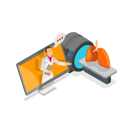 Doctor giving Instrumental Diagnostic Methods  Illustration