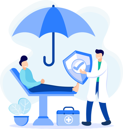 Doctor giving medical insurance to patient  Illustration