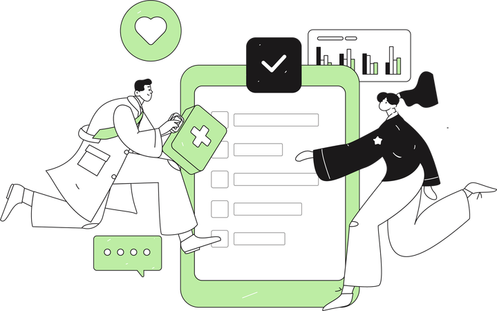Doctor giving medical prescription  Illustration