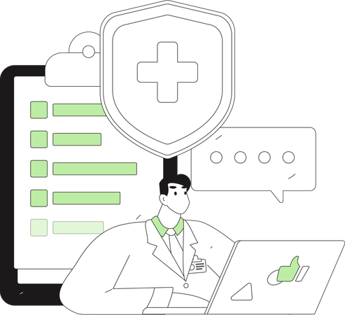 Doctor giving medical prescription  Illustration