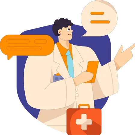 Doctor giving medical prescription  Illustration