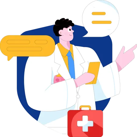 Doctor giving medical prescription  Illustration