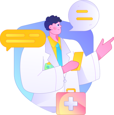 Doctor giving medical prescription  Illustration