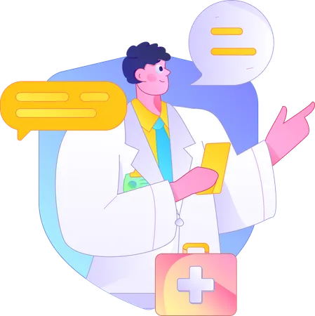 Doctor giving medical prescription  Illustration