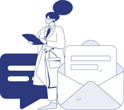 Doctor giving medical prescription  Illustration