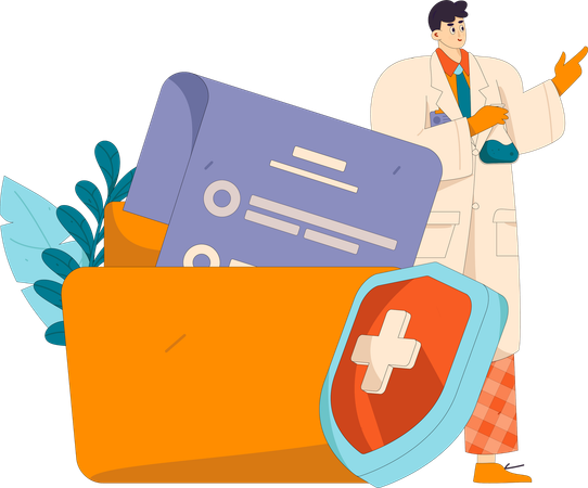 Doctor giving medical prescriptions  Illustration