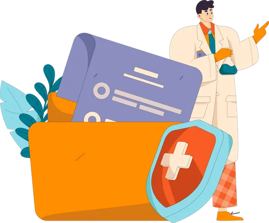 Doctor giving medical prescriptions  Illustration