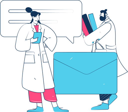 Doctor giving medical prescriptions  Illustration