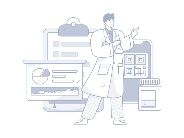 Doctor giving medical Presentation  Illustration