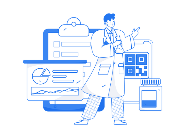 Doctor giving medical Presentation  Illustration