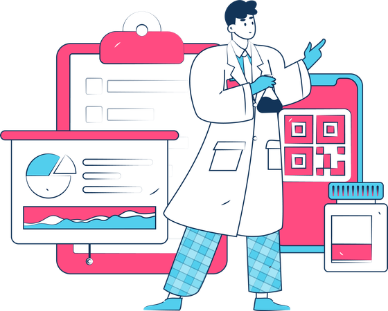 Doctor Giving Medical Presentation  Illustration