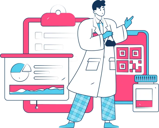 Doctor Giving Medical Presentation  Illustration