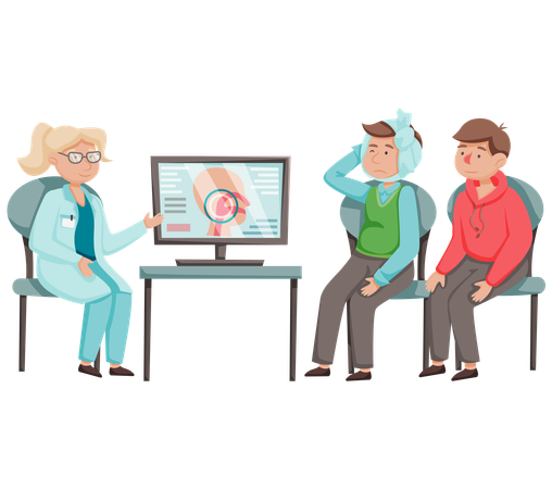 Doctor giving Medical treatment of sick people and healthcare  Illustration
