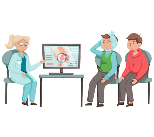Doctor giving Medical treatment of sick people and healthcare  Illustration