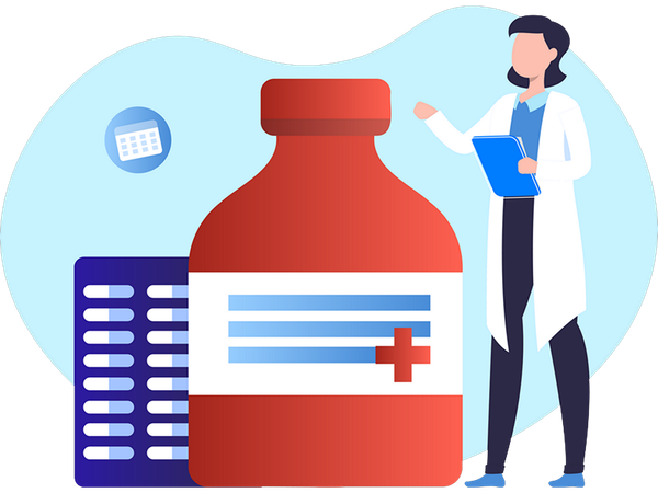 Doctor giving Medication:  Illustration