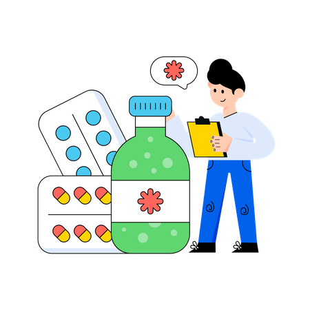 Doctor giving Medication  Illustration