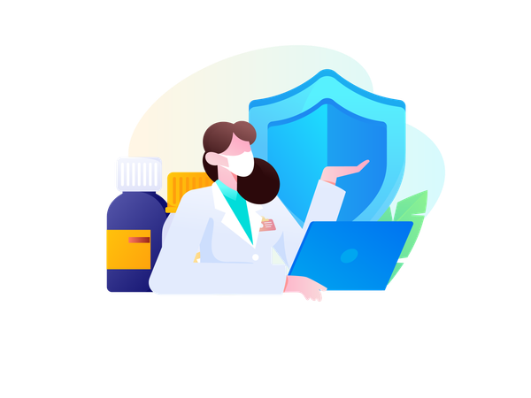 Doctor Giving Medicine  Illustration