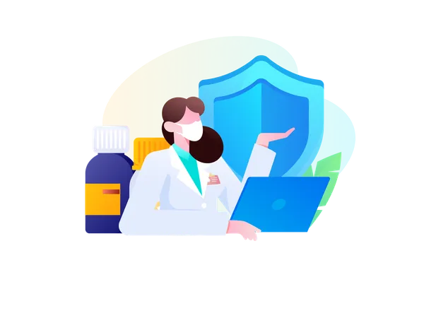 Doctor Giving Medicine  Illustration