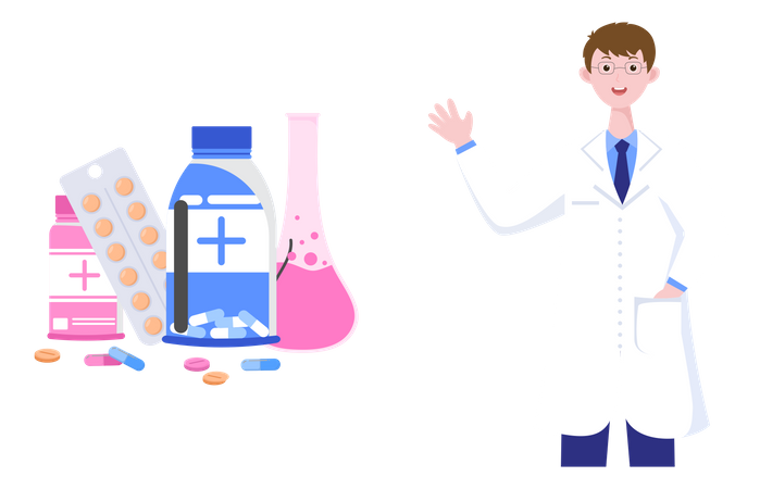 Doctor giving Medicine  Illustration