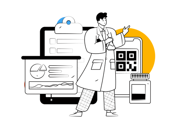 Doctor giving medicine  Illustration